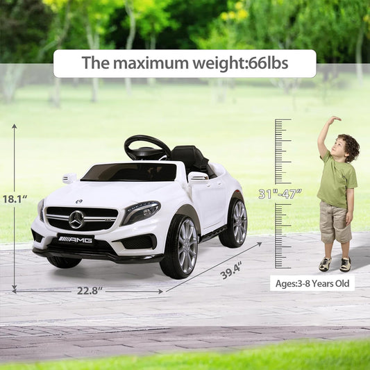 TOBBI 6 Volt Kids Electric Battery Powered Ride On Toy Mercedes Benz Car, White — image 2