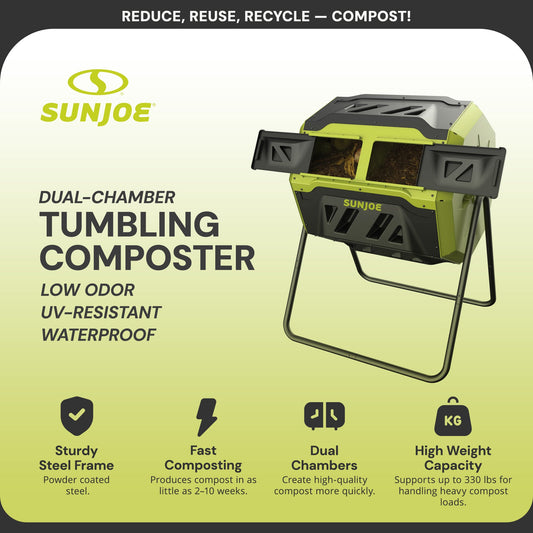 Sun Joe Dual Chamber Tumbling Composter, Advanced Aeration, 42 Gallon, SJ-CMPS1 — image 2