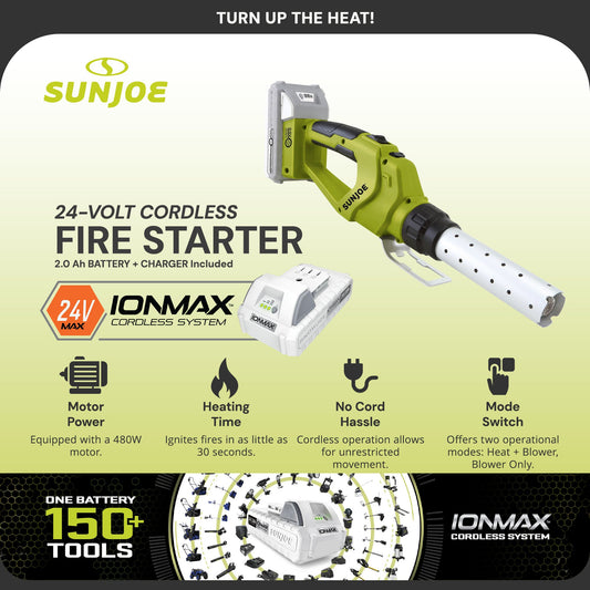 Sun Joe 24V Cordless Electric Fire Starter for Charcoal BBQ Grills, 24V-BBQ-LTE — image 2