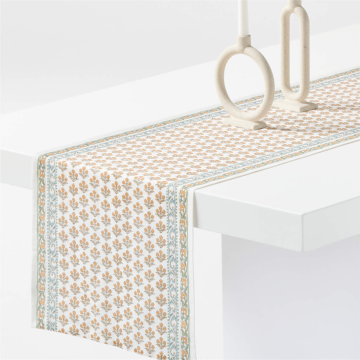 Spring Block Print 120" Table Runner