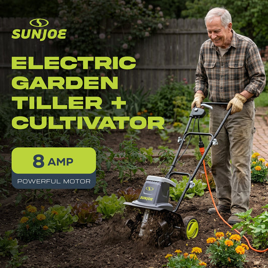 Sun Joe Electric Garden Tiller/Cultivator, 3 Position Height Adjustment, TJ602E — image 2