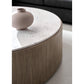 Troupe Marble and Natural Pine Wood 36" Round Coffee Table