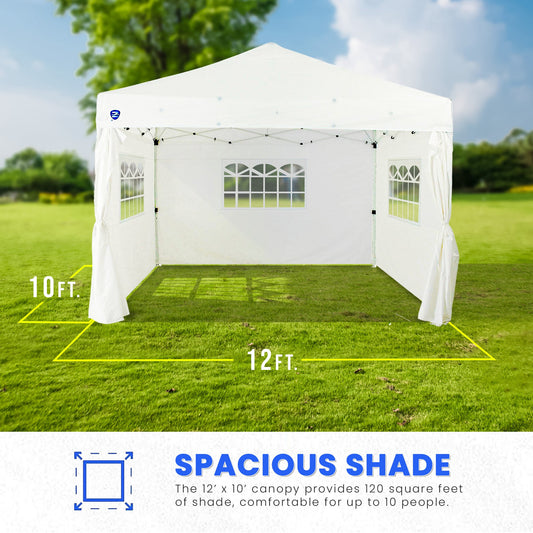 Z Shade Venture 12 x 10 Foot Lawn Garden Event Outdoor Pop Up Canopy Tent, White — image 2