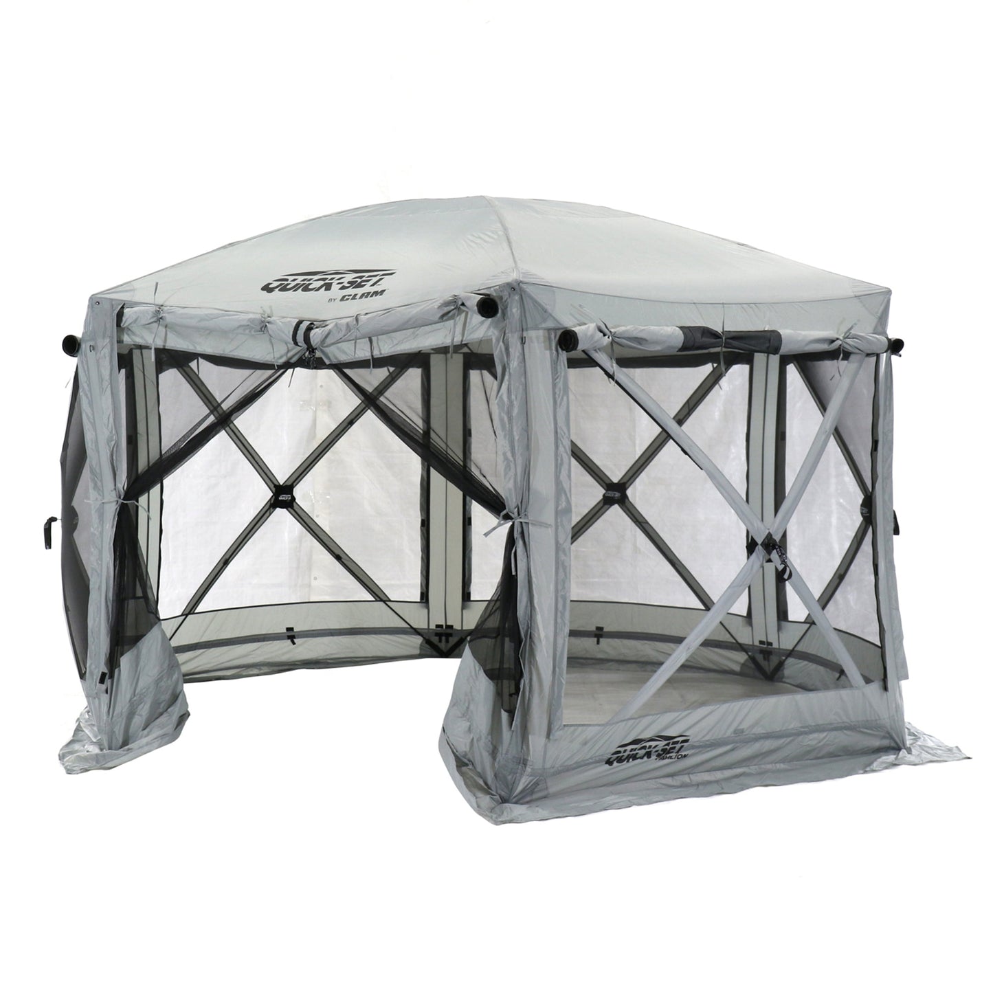 CLAM Quick-Set Pavilion 12.5 x 12.5 Foot Portable Outdoor Canopy Shelter, Gray — image 7