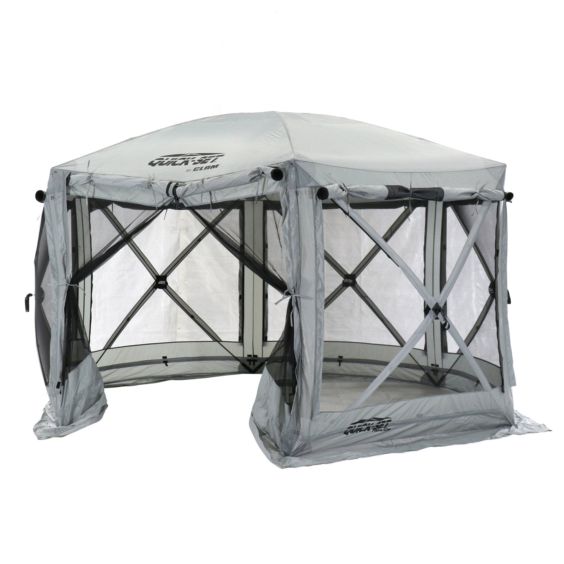 CLAM Quick-Set Pavilion 12.5 x 12.5 Foot Portable Outdoor Canopy Shelter, Gray — image 7
