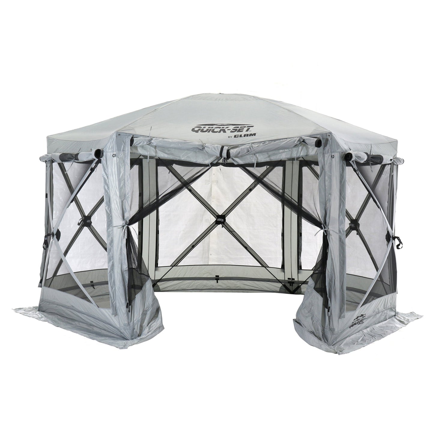 CLAM Quick-Set Pavilion 12.5 x 12.5 Foot Portable Outdoor Canopy Shelter, Gray — image 8
