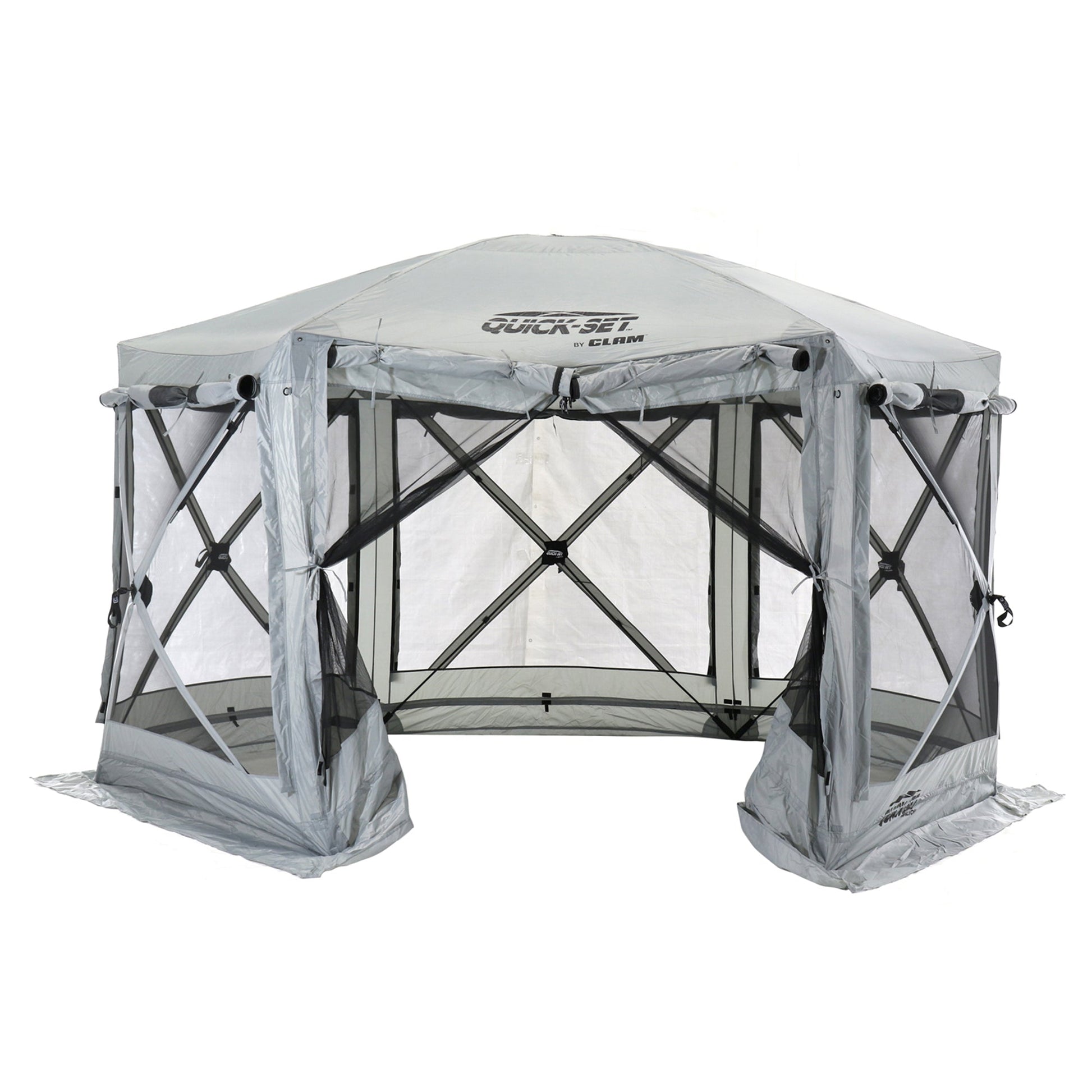 CLAM Quick-Set Pavilion 12.5 x 12.5 Foot Portable Outdoor Canopy Shelter, Gray — image 8