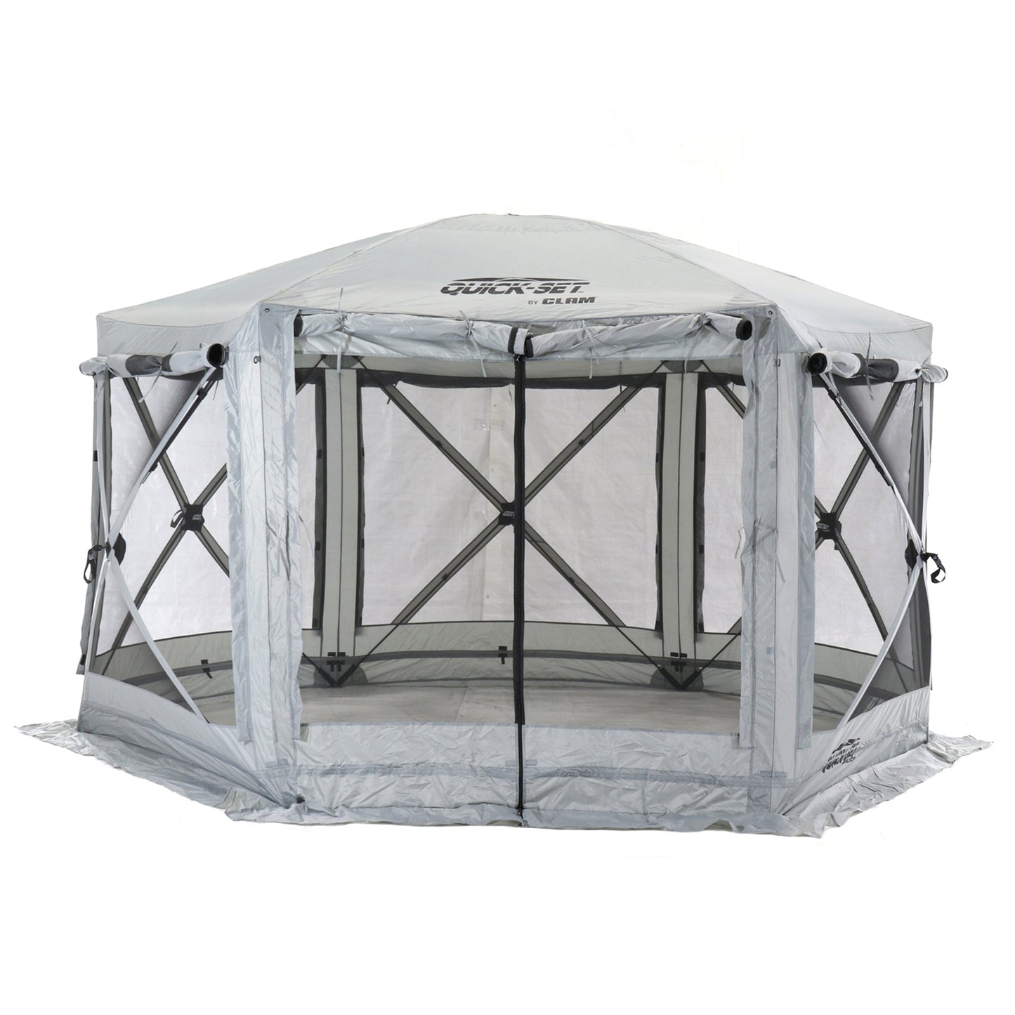 CLAM Quick-Set Pavilion 12.5 x 12.5 Foot Portable Outdoor Canopy Shelter, Gray — image 9