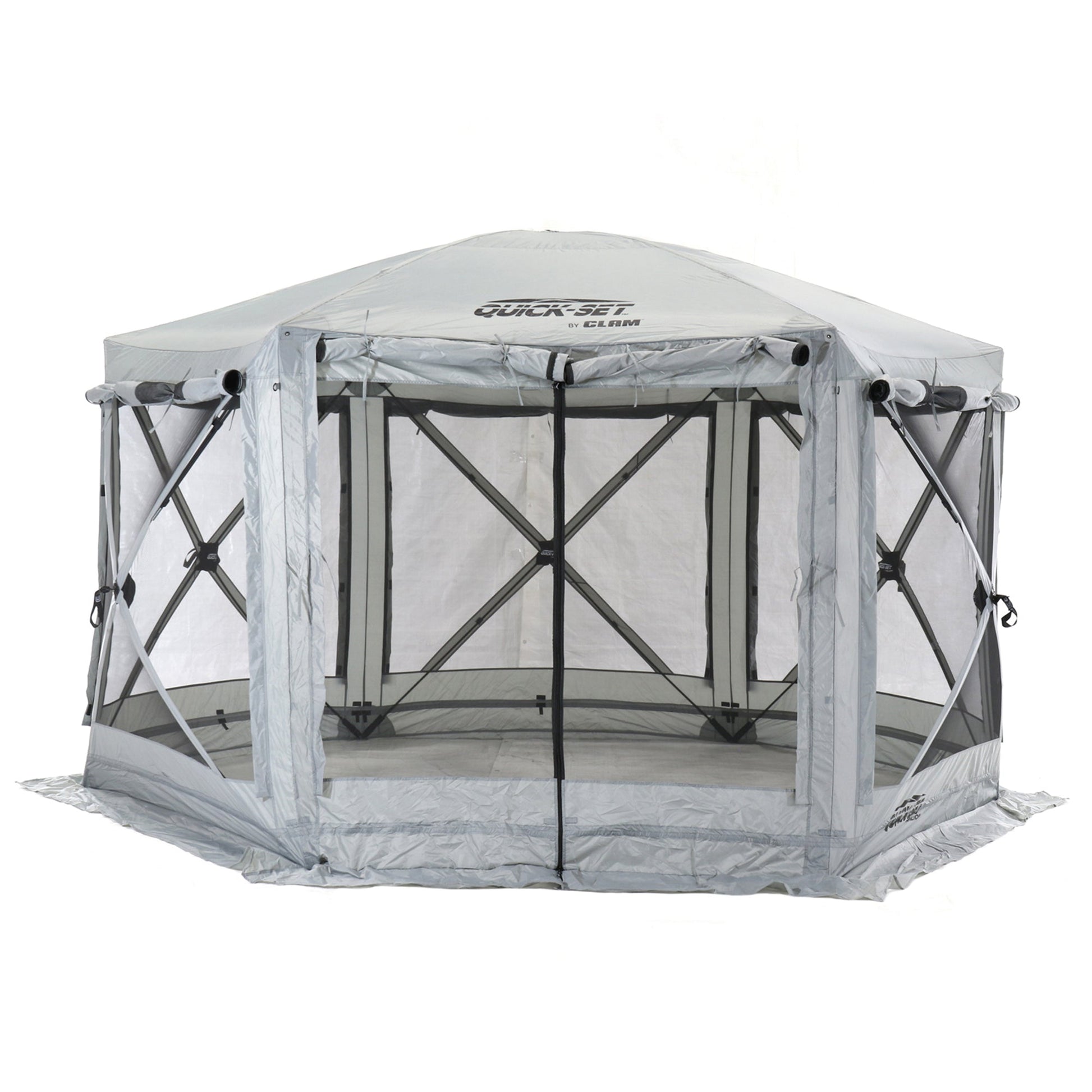 CLAM Quick-Set Pavilion 12.5 x 12.5 Foot Portable Outdoor Canopy Shelter, Gray — image 9