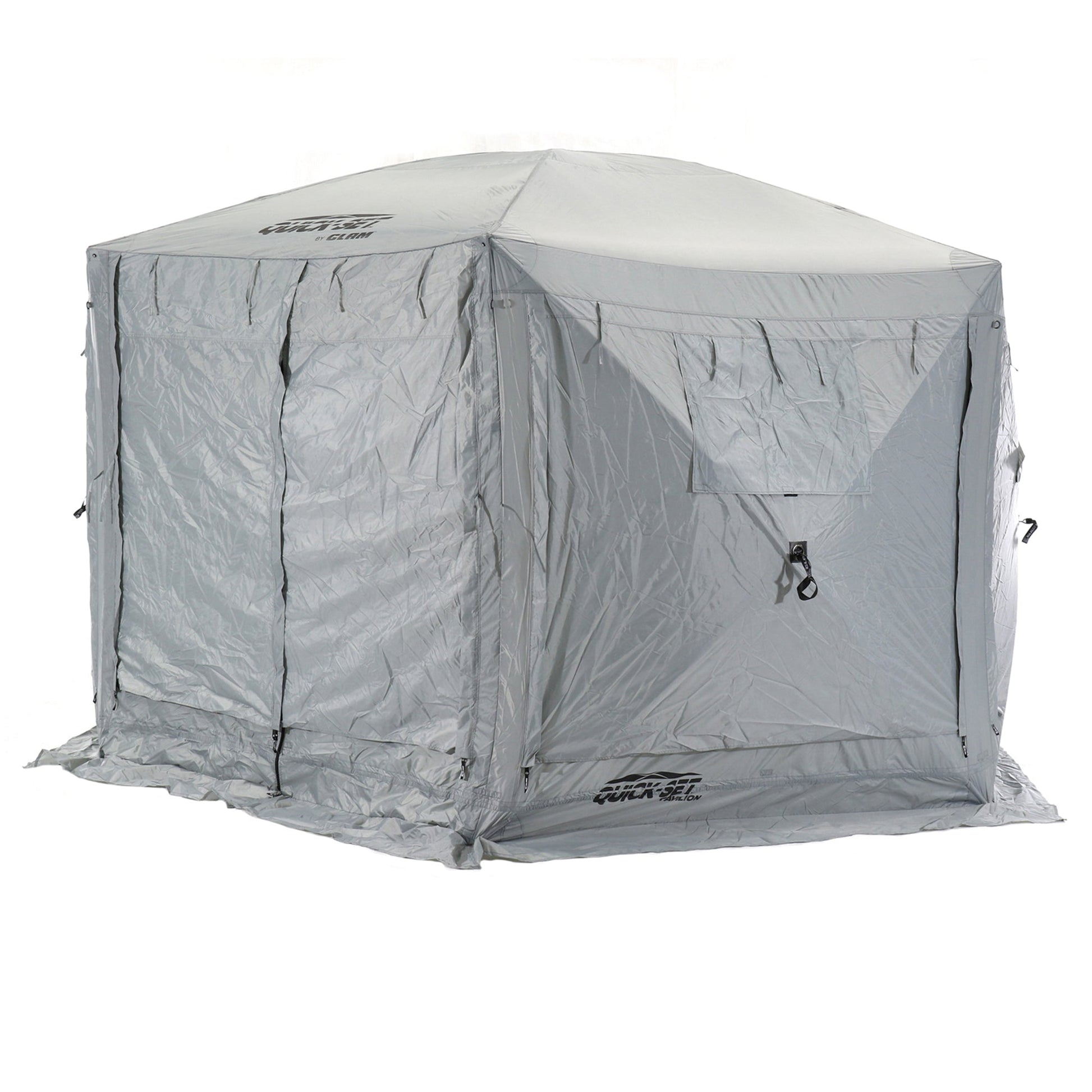 CLAM Quick-Set Pavilion 12.5 x 12.5 Foot Portable Outdoor Canopy Shelter, Gray — image 10