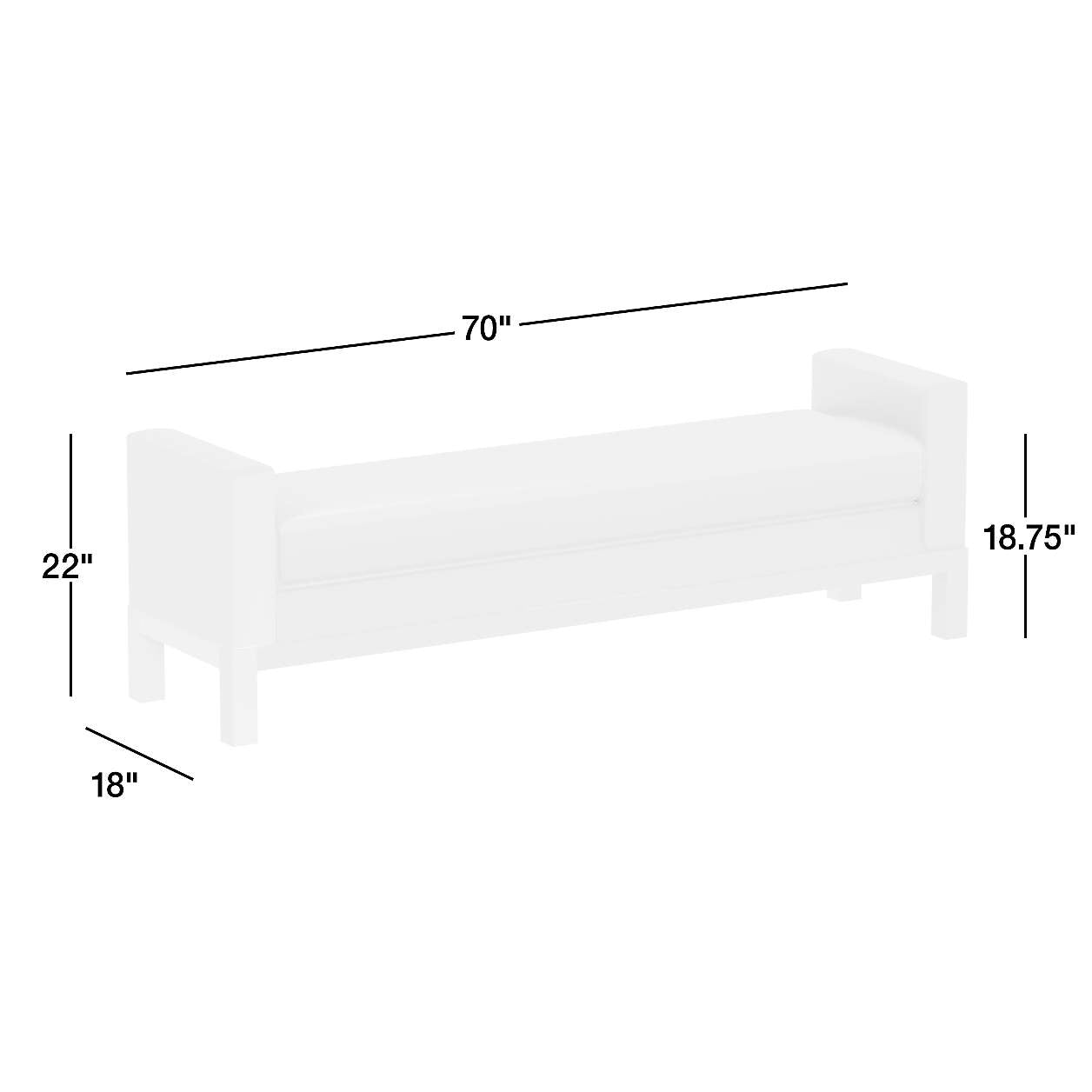 Keane 70" Weathered Natural Wood Upholstered Bench