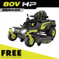 80V HP Brushless 54 In. Battery Electric Cordless Zero Turn Riding Mower (3) 80V Batteries (4) 40V Batteries and Charger
