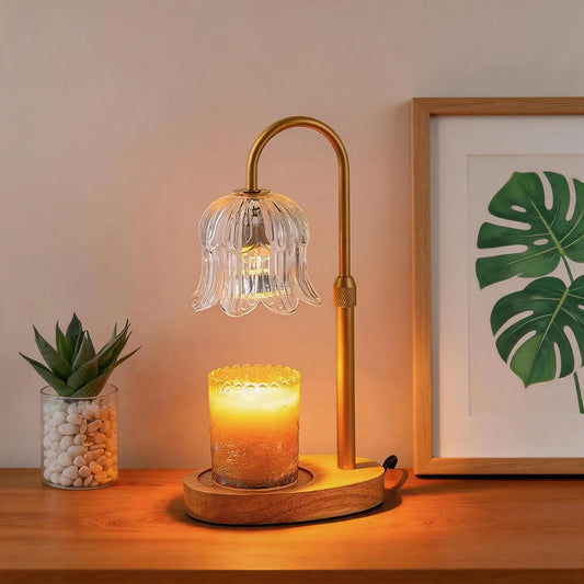 Adjustable Candle Warmer Lamp – Dimmable Wax Melt Warmer with Timer, Modern Ambient Table Light for Home Decor