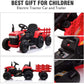 TOBBI 12V Kids Electric Battery-Powered Ride On Toy Tractor with Trailer, Red — image 3
