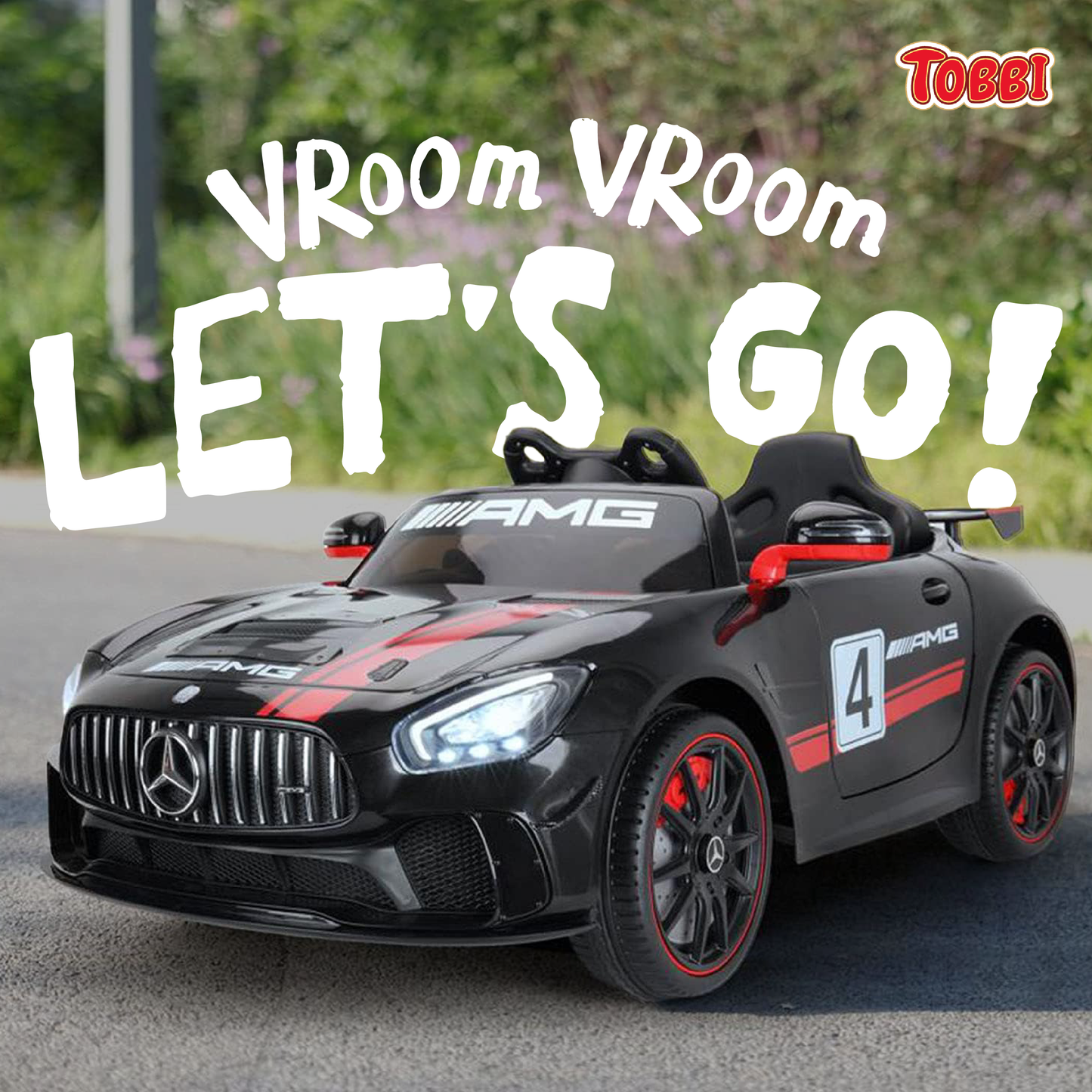 TOBBI 12V Kids Electric Battery-Powered Ride On Toy Mercedes-Benz Car, Black — image 7