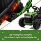 TOBBI 12 Volt Battery Operated Toy Tractor with Pull Behind Trailer, Dark Green — image 2