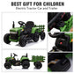 TOBBI 12 Volt Battery Operated Toy Tractor with Pull Behind Trailer, Dark Green — image 5