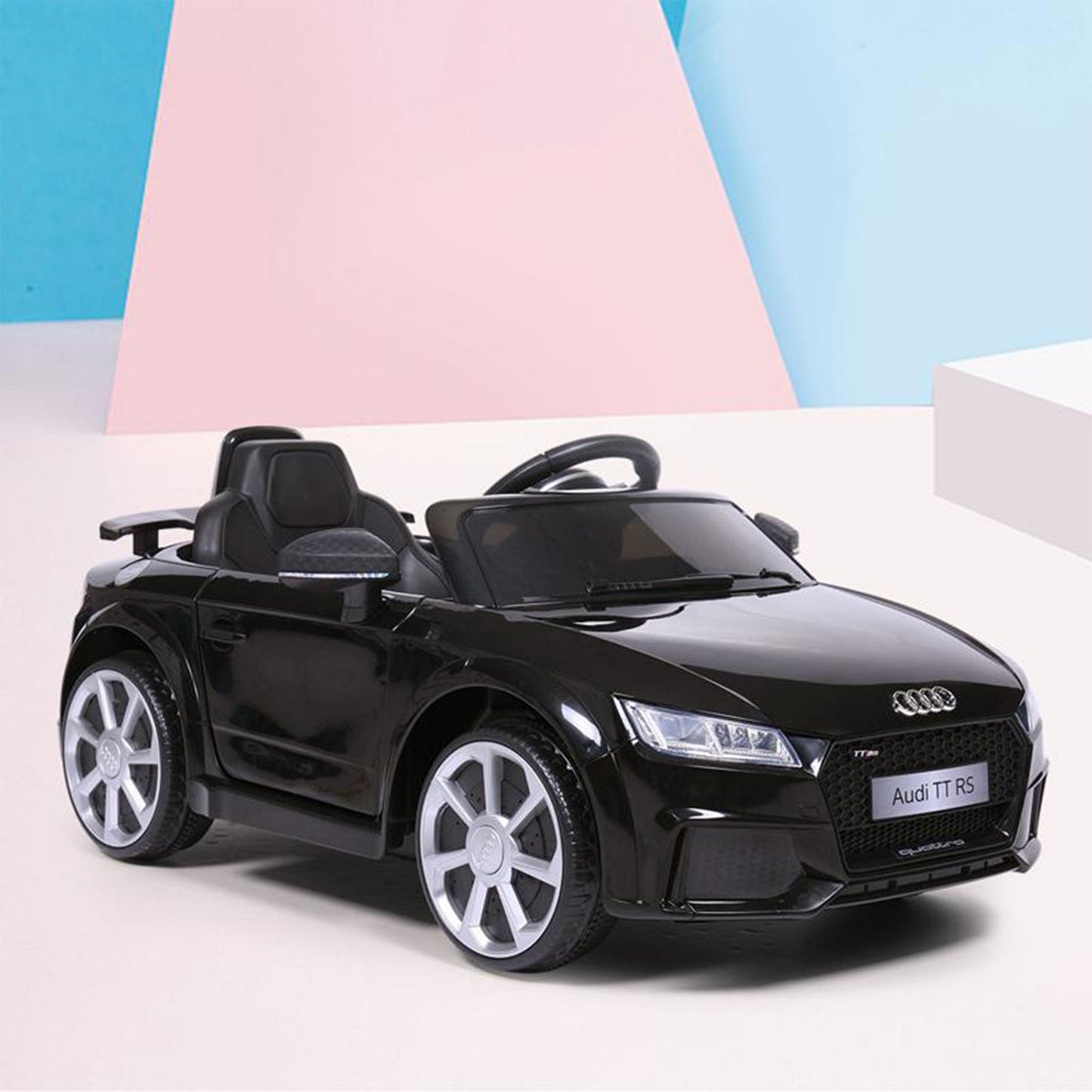 TOBBI 12V Electric Battery Powered Ride On Audi TT RS Toy Car for Kids, Black — image 9