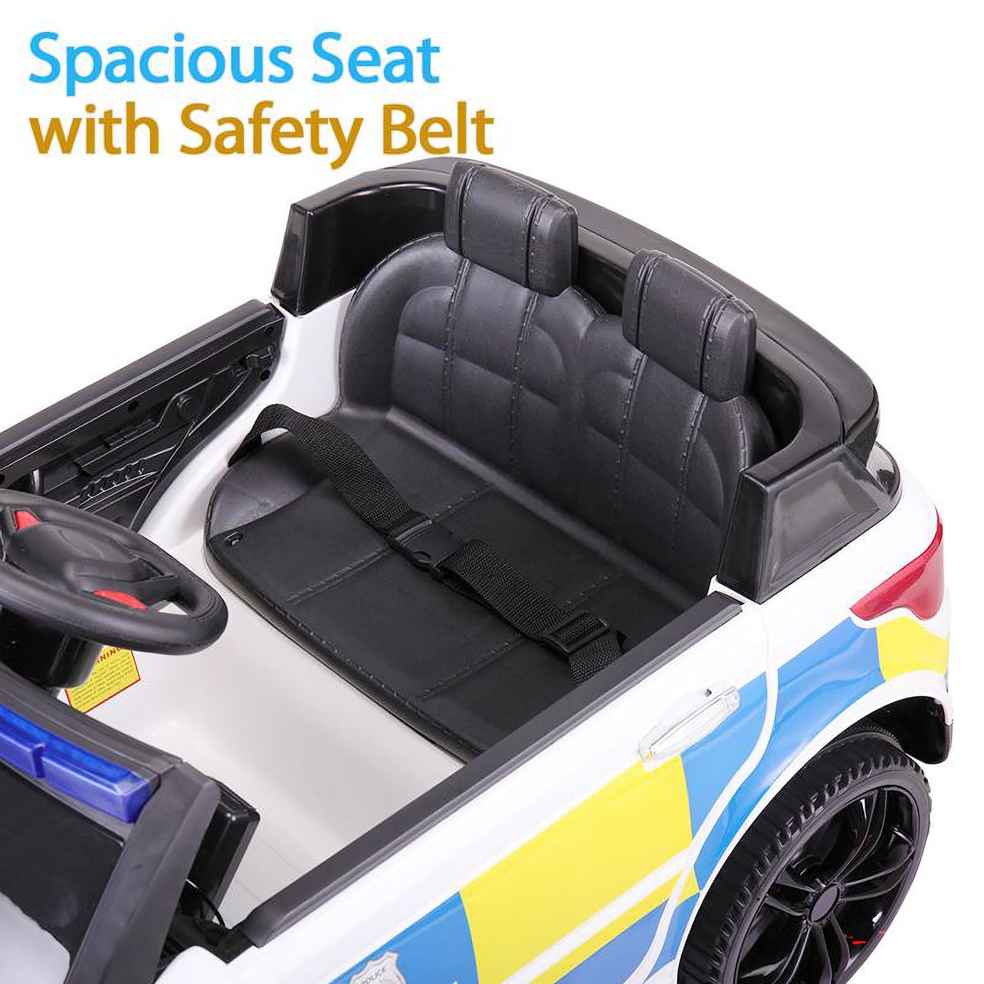 TOBBI 12 Volt Battery Powered Ride On 3 Speed Police SUV for Ages 3 Years & Up — image 4