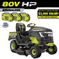80V HP Brushless 42 In. Battery Electric Cordless Riding Lawn Tractor with (3) 80V 10Ah Batteries and Charger - image 2