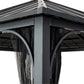Sunjoy Hildreth 11 x 13 Foot Screened Gazebo Canopy Outdoor Pergola Tent, Black — image 8
