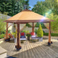 Suntime 12x12 Instant Pop Up Gazebo Solar Light Screen Canopy Tent Cover, Brown — image 6