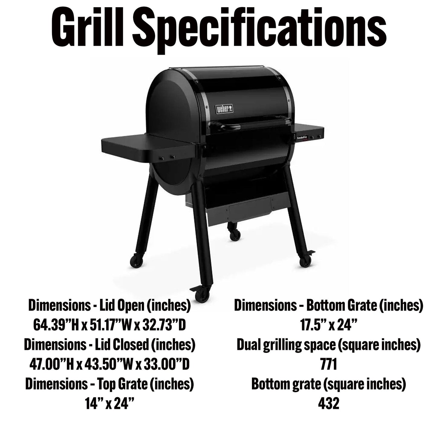 Weber SmokeFire Sear ELX4 Outdoor 24" Wood Fire Pellet Smart Smoker Grill, Black — image 3