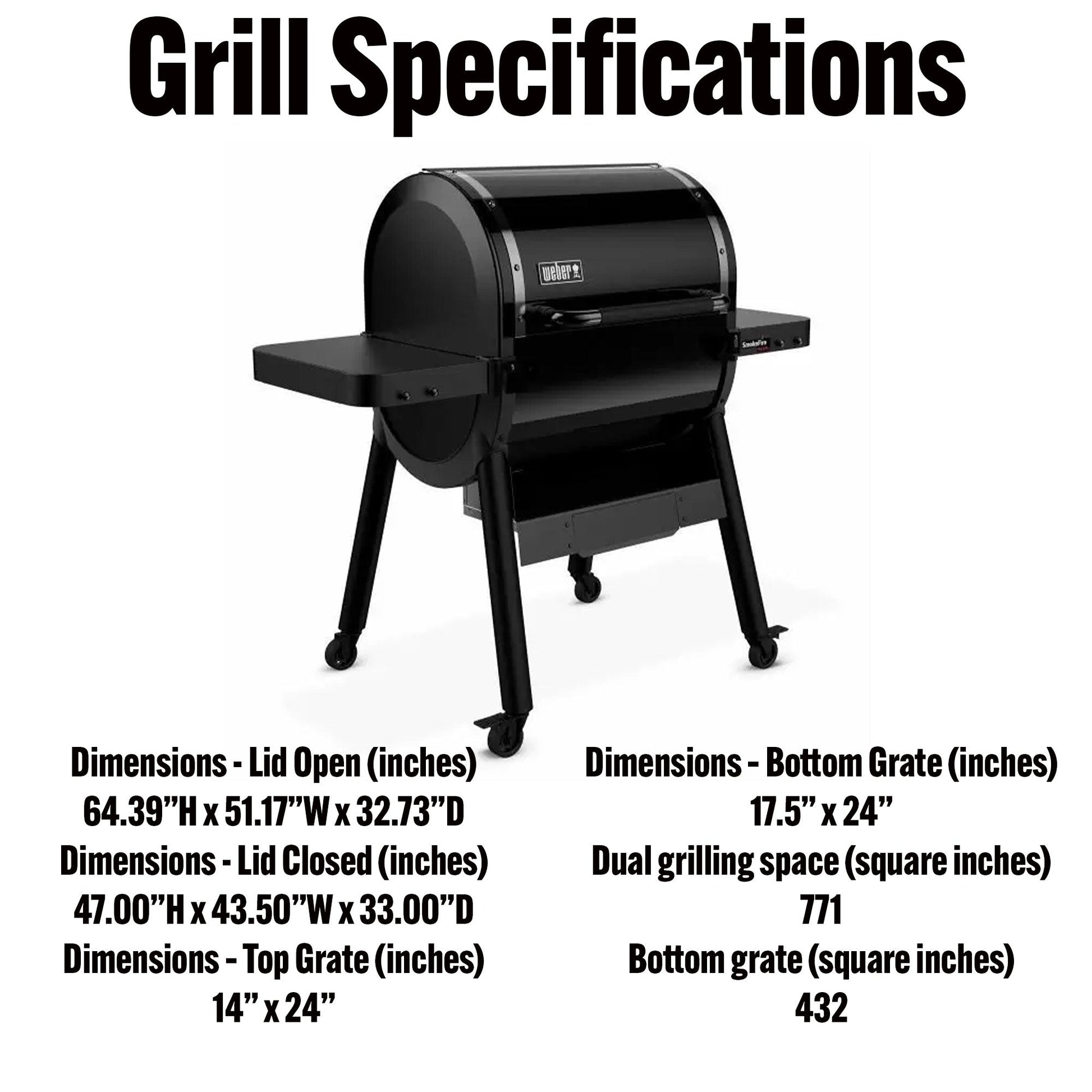 Weber SmokeFire Sear ELX4 Outdoor 24" Wood Fire Pellet Smart Smoker Grill, Black — image 3