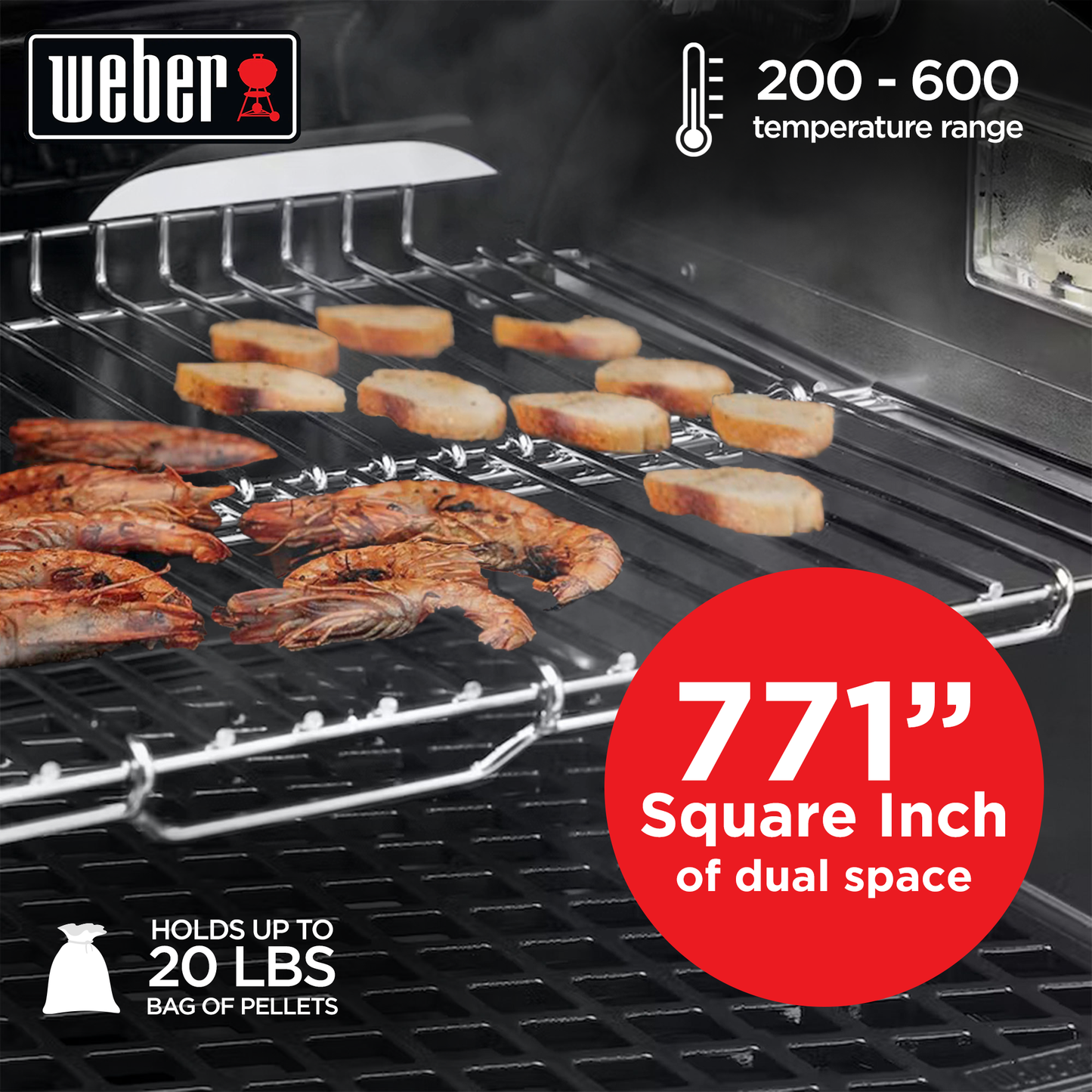 Weber SmokeFire Sear ELX4 Outdoor 24" Wood Fire Pellet Smart Smoker Grill, Black — image 12