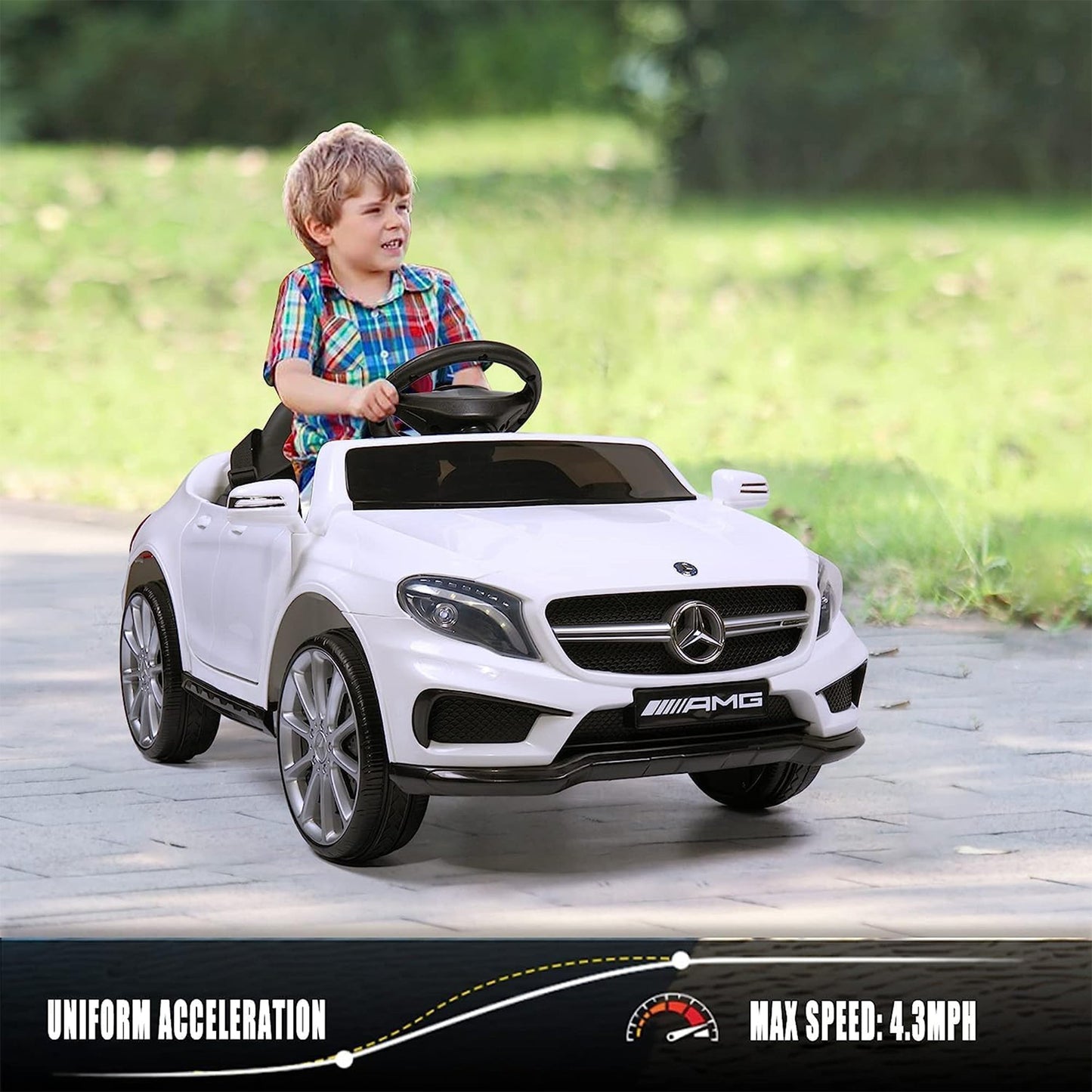 TOBBI 6 Volt Kids Electric Battery Powered Ride On Toy Mercedes Benz Car, White — image 7