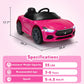TOBBI Kids Ride On Car, 12V Maserati Ghibli Electric Toy w/ Remote, Music, Pink — image 2