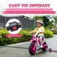 TOBBI 12 Volt Toddler Motorcycle Kids Dirt Bike with Training Wheels, Rose Pink — image 6