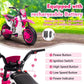 TOBBI 12 Volt Toddler Motorcycle Kids Dirt Bike with Training Wheels, Rose Pink — image 8