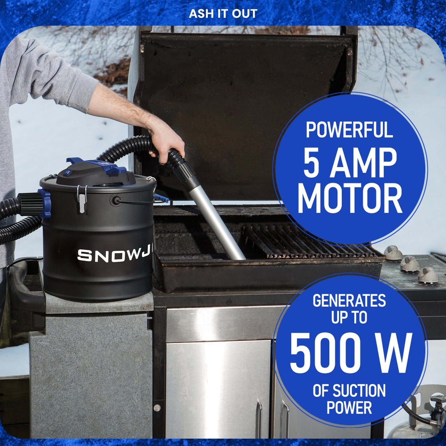 Snow Joe 4.8 Gallon Bagless Ash Vacuum Cleaner, Metal Canister, Blue, ASHJ202E — image 9