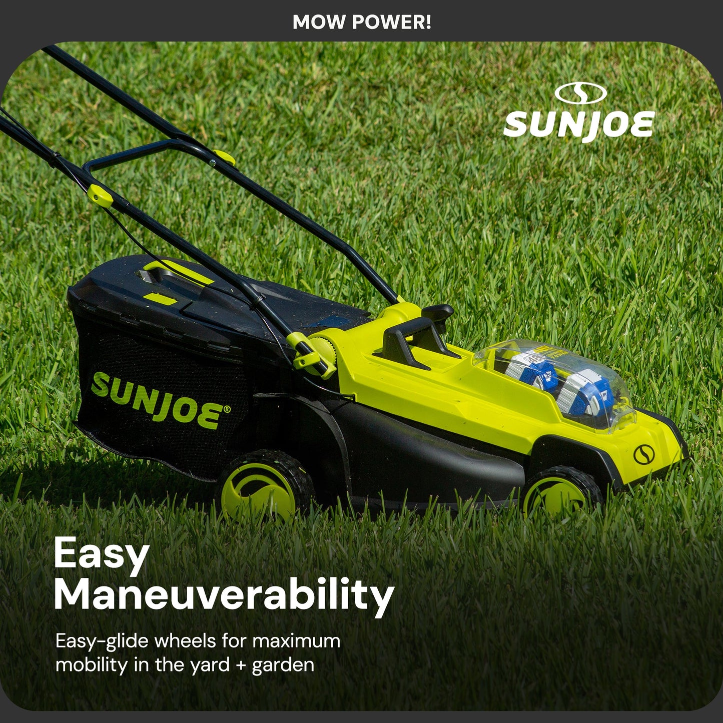 Sun Joe Mulching Walk Behind Lawn Mower, 11 Gallon Grass Catcher, 24V-X2-17LM — image 9