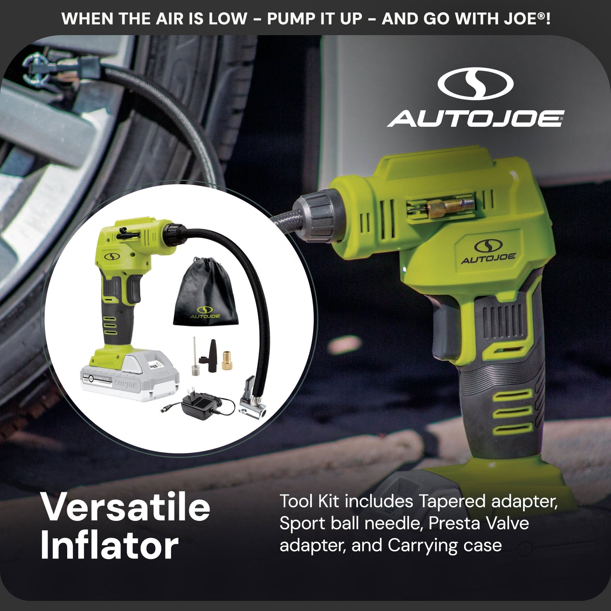 Sun Joe Auto Joe Portable Air Compressor Cordless Tire Inflate Pump, 24V-AJC-LTE — image 5