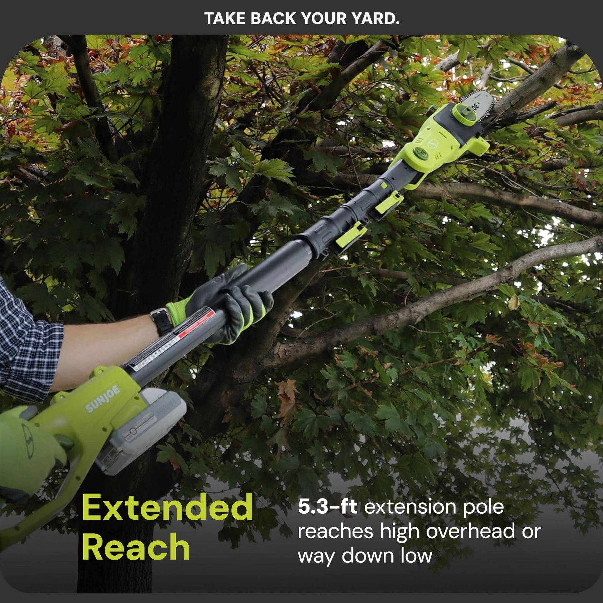Sun Joe IONMAX Cordless Lawn Care System, Grass and Hedge Trimmer with Pole Saw — image 5