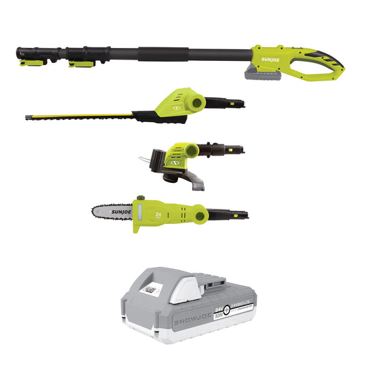 Sun Joe IONMAX Cordless Lawn Care System, Grass and Hedge Trimmer with Pole Saw