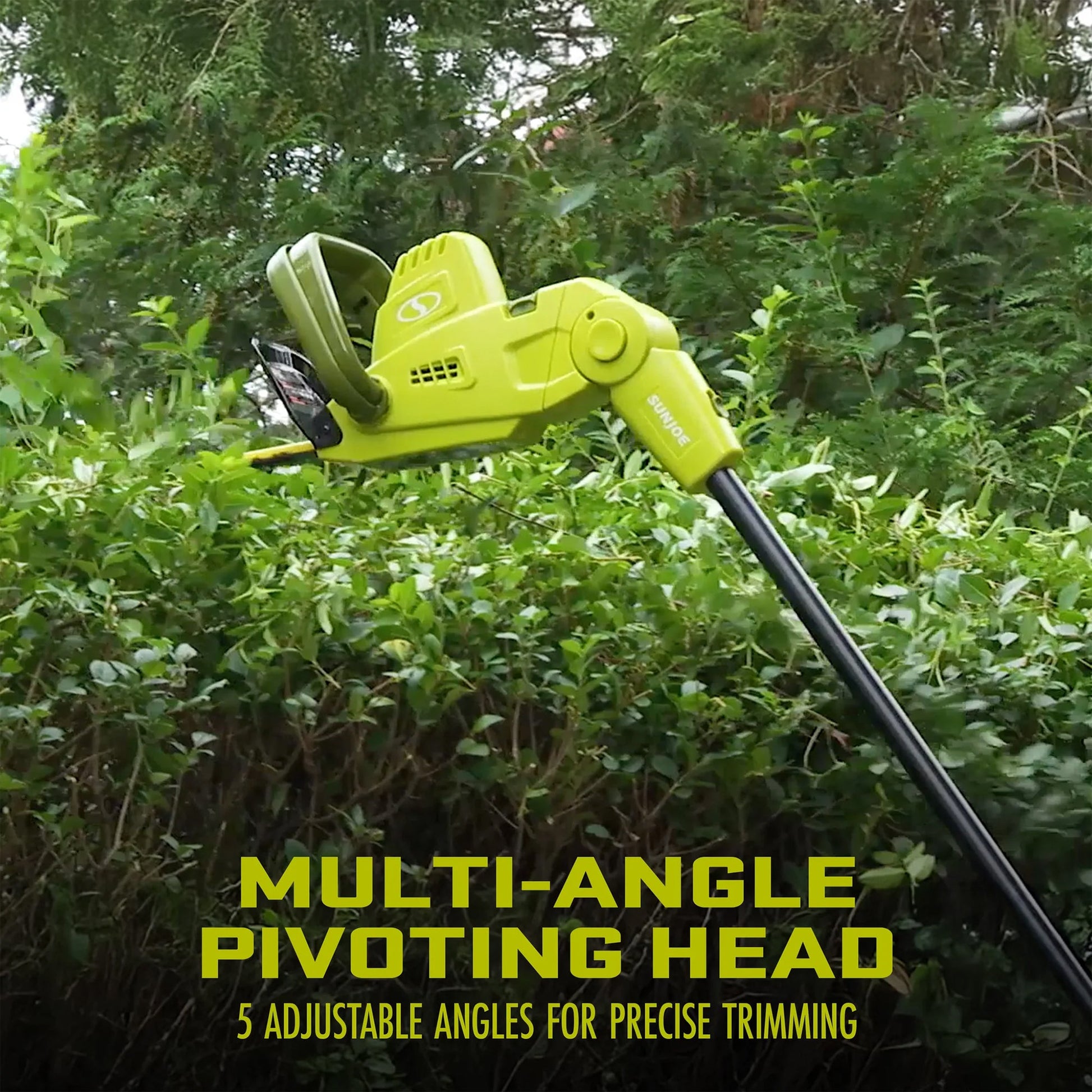 Sun Joe 19” Electric Pole Hedge Trimmer, Portable Dual Blade Tool SJH904E, Green — image 2