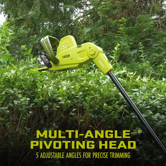Sun Joe 19” Electric Pole Hedge Trimmer, Portable Dual Blade Tool SJH904E, Green — image 2