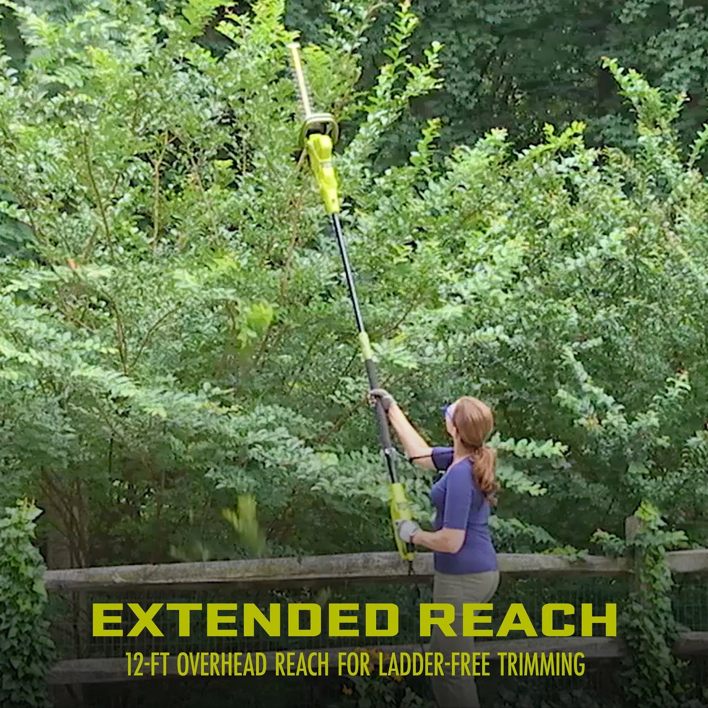 Sun Joe 19” Electric Pole Hedge Trimmer, Portable Dual Blade Tool SJH904E, Green — image 4