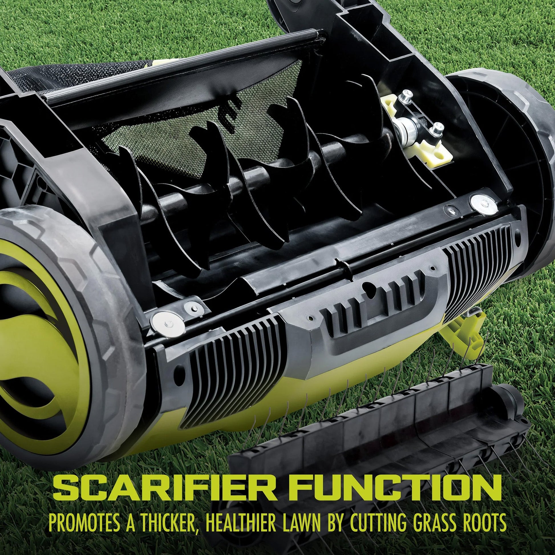 Sun Joe 12.6-Inch Electric Lawn Dethatcher and Scarifier, 12 Amp, Green, AJ798E — image 8