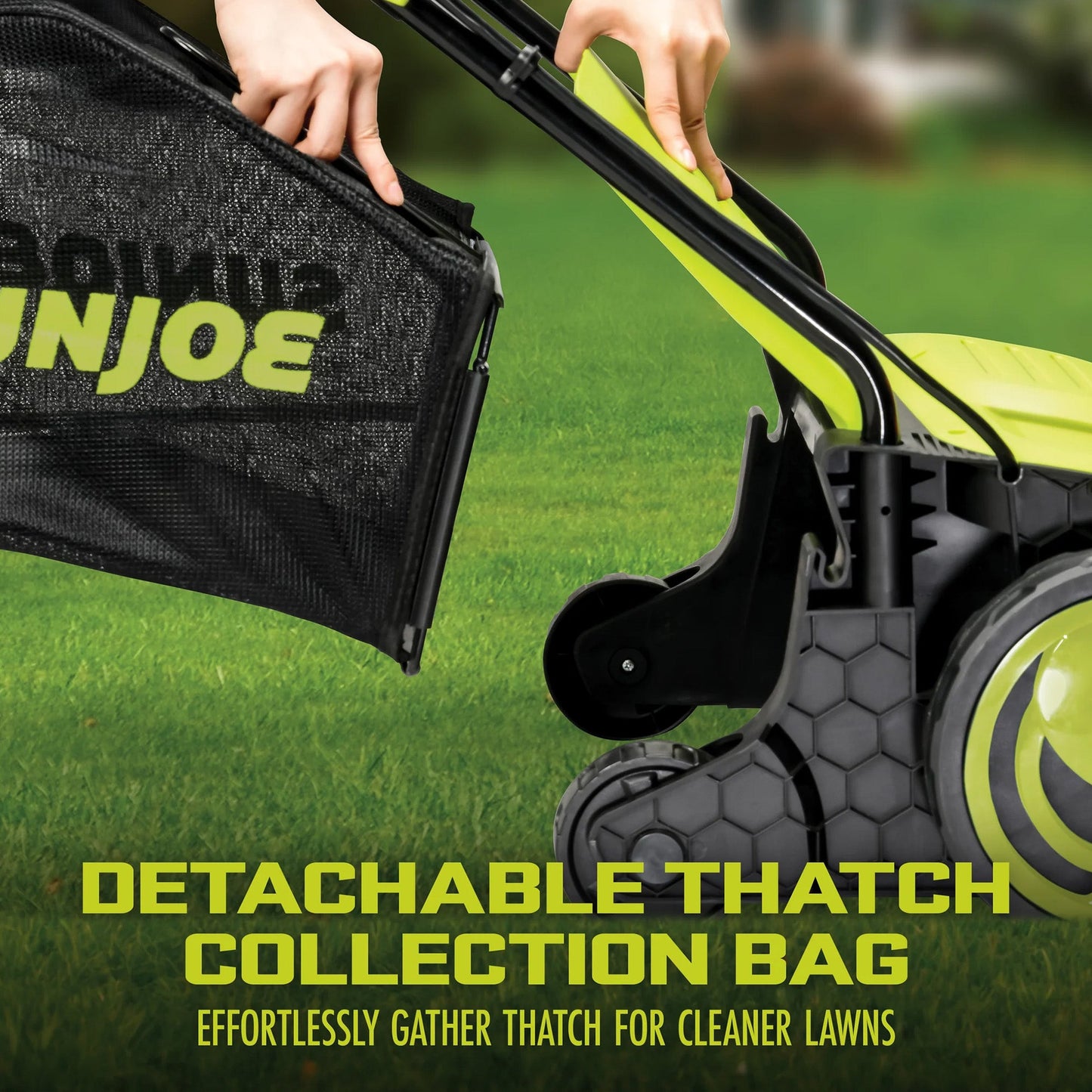 Sun Joe 12.6-Inch Electric Lawn Dethatcher and Scarifier, 12 Amp, Green, AJ798E — image 10