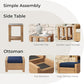 CHITA 5 Pieces Wicker Patio Furniture Set, Outdoor Conversation Set with 2 Pieces Rattan Swivel Chairs, 2 Pieces Ottomans, Thickened Cushions and Side Table - image 3