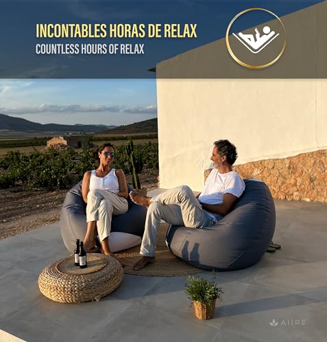 Aiire Modern Outdoor Bean Bag – Giant Pear Bean Bag XXL without Filling Included for Terrace or Garden – Bean Bag Chair Living Room or Youth Room Decoration – Gamer Blue - image 4