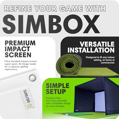 GolfBays SIMBOX Golf Simulator Enclosure – Premium Golf at Home Practice, Easy Setup, Various Sizes, Fabric with Durable Frame & Impact Screen - image 6