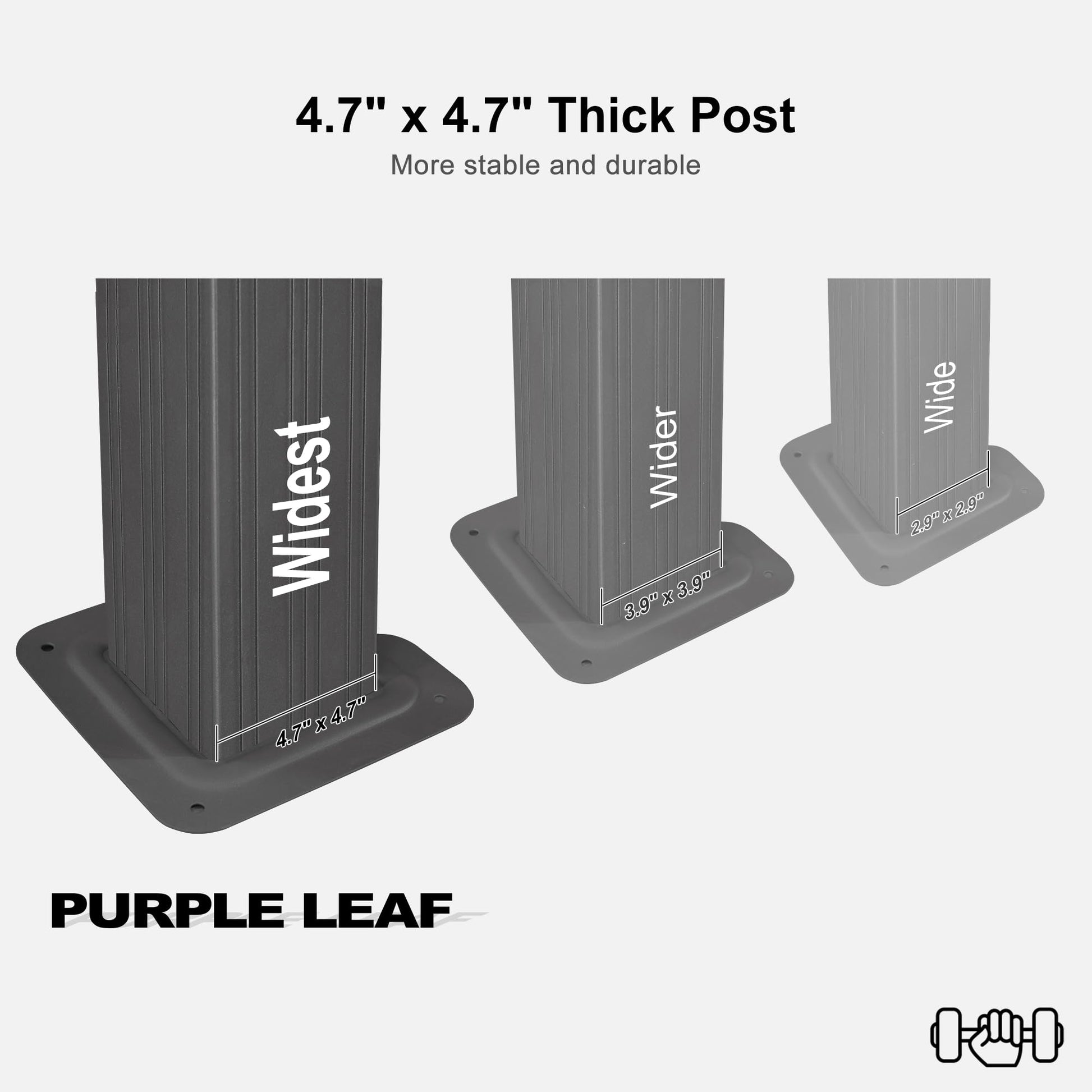 PURPLE LEAF Heavy Duty Garden Gazebo 3.65 x 4.85 m with Galvanised Steel Double Roof, Waterproof Metal Hardtop Gazebo with Side Curtain and Zipped Netting for All Weathers, Outdoor and Patio, Grey - image 2