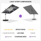 PURPLE LEAF Double Top Deluxe Solar Powered LED Square Patio Umbrella Offset Hanging Umbrella Outdoor Market Umbrella Garden Umbrella,300 x 300 cm,Grey - image 4