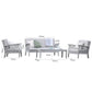 Gardenesque Patio Garden Furniture Set - Light Grey Wooden Garden Set - Repton Lounge - Outdoor Table & Chairs - Durable and Comfortable Design - With Cushions - Flat Pack Design - 4 Seater - image 2