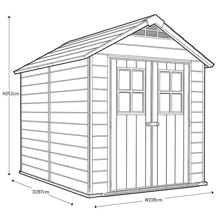 Keter Newton 7ft 6″ x 9ft 5″ (2.3 x 2.9m) Storage Shed - image 8